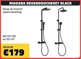 Bouwcenter Frans Vlaeminck Niagara regendoucheset black aanbieding