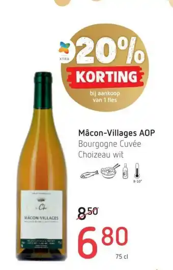 Spar Colruyt Macon-Villages AOP bourgogne cuvee chaizeau wit aanbieding