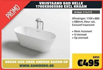 Bouwcenter Frans Vlaeminck Vrijstaand bad belle aanbieding