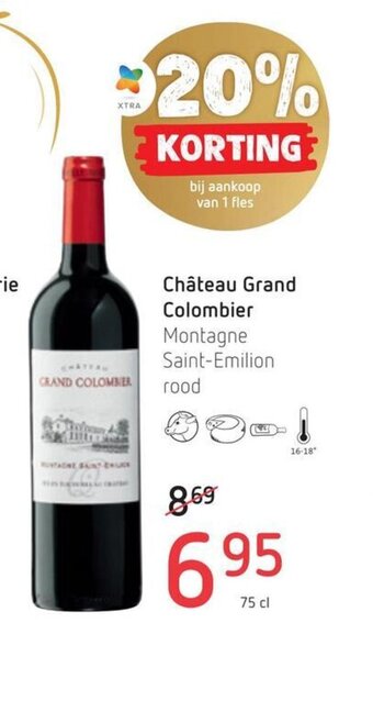 Spar Colruyt Chateau grand colombier montagne saint-emilion rood aanbieding