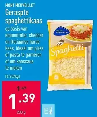ALDI Geraspte spaghettikaas 200g aanbieding
