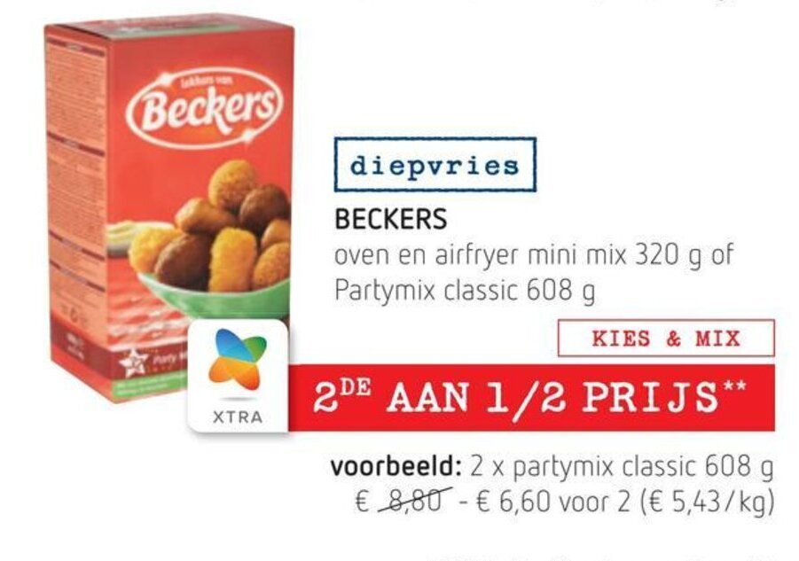 Beckers oven en airfryer mini mix 320g of partymix classic 608g