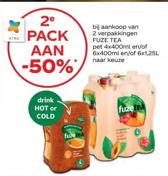 Spar Colruyt Fuze tea pet 4x400ml aanbieding