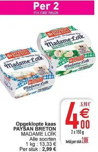 Cora Opgeklopte kaas paysan breton aanbieding