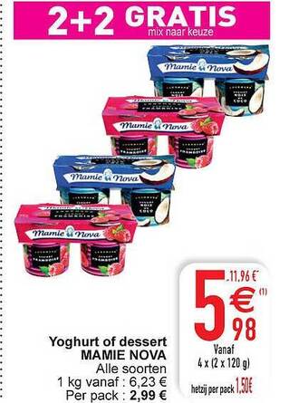 Cora Yoghurt of dessert mamie nova aanbieding