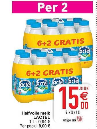 Cora Halfvolle melk lactel aanbieding