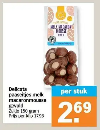 Delicata paaseitjes melk macaronmousse gevuld 150gram