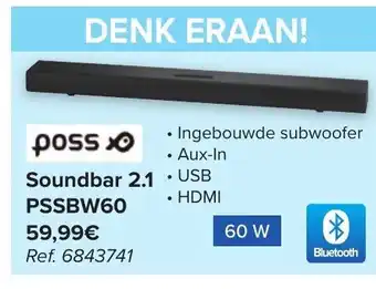 Carrefour Poss soundbar PSSBW60 Ref. 6843741 aanbieding