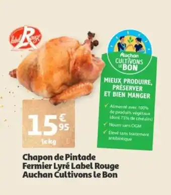 Auchan Chapon de Pintade fermier lyre label rouge aanbieding