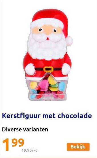 Action Kerstfiguur met chocolade aanbieding