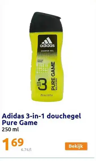 Action Adidas 3in1 douchegel pure game aanbieding