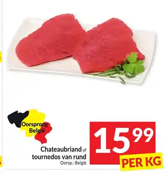 Intermarché Chateaubriand of tournedos van rund per KG aanbieding