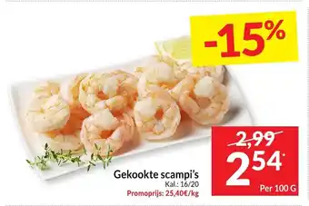 Intermarché Gekookte scampi's 100G aanbieding