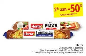 Intermarché Herta blader, kruimel-of pizzadeeg aanbieding
