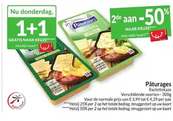 Intermarché Paturages raclettekaas 300G 1+1 gratis aanbieding
