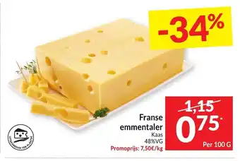 Intermarché Franse emmentaler kaas 100 G aanbieding