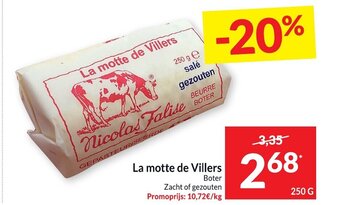 Intermarché La motte de Villers boter 250G aanbieding