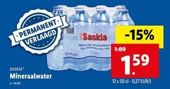 Lidl Mineraalwater aanbieding
