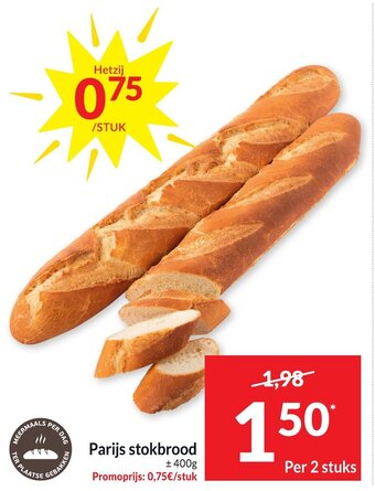 Intermarché Parijs stokbrood per 2 stuks aanbieding