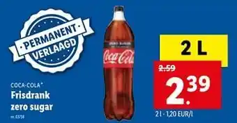 Lidl Frisdrank zero sugar aanbieding