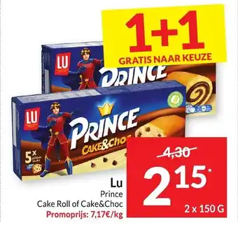 Intermarché Lu Prince cake roll 2x150G 1+1 gratis aanbieding