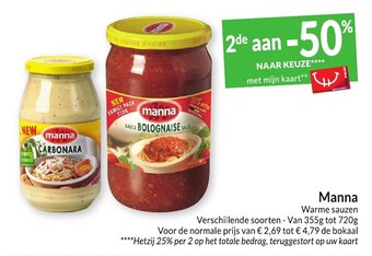 Intermarché Manna warme sauzen aanbieding