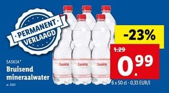 Lidl Bruisend mineraalwater aanbieding