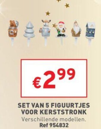 Set Van 5 Figuurtjes voor Kerststronk