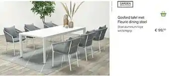 Multi bazar Fleurie dining stoel aluminium-rope wit-lichtgrijs aanbieding