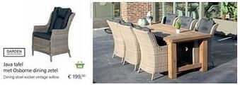 Multi bazar Osborne dining stoel wicker vintage willow aanbieding
