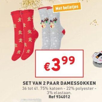 Trafic Set Van 2 Paar Damessokken aanbieding