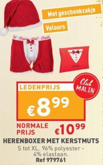 Herenboxer Met Kerstmuts