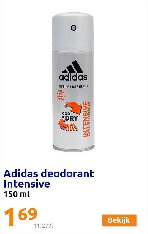 Adidas deodorant intensive 150 ml promotie bij Action