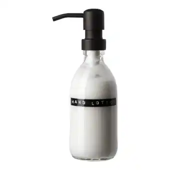 Wellmark handcreme helder glas zwarte pomp 250ml tekst hand lotion