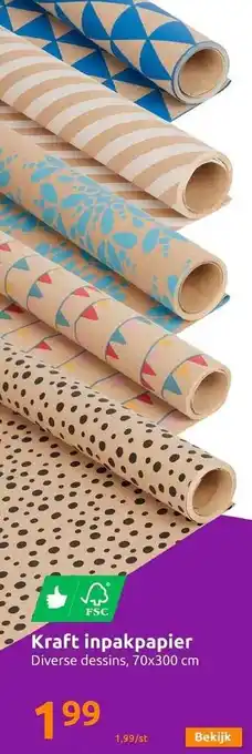 Action Kraft inpakpaier aanbieding