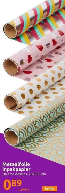 Action Metaalfolie inpakpapier aanbieding