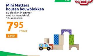 Action Mini matters houten bouwblokken aanbieding
