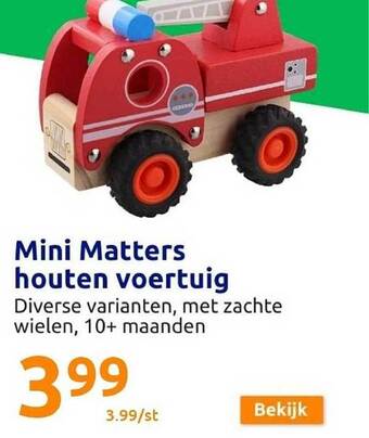 Action Mini matters houten voertuig aanbieding