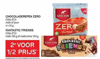 Alvo Chocoladerepen zero, fantastic friends côte d'or aanbieding