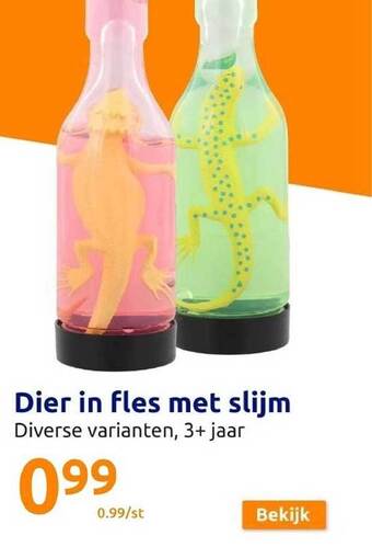 Dier in fles met slijm