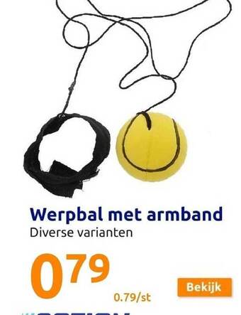 Action Werpbal met armband aanbieding