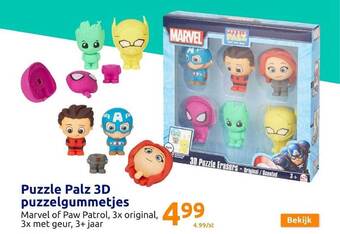 Action Puzzle palz 3d puzzelgummetjes aanbieding