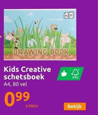 Action Kids creative schetsboek aanbieding
