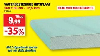 Hubo Waterbestendige gipsplaat aanbieding