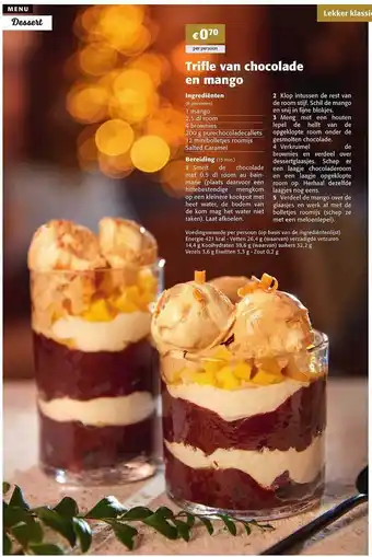 Colruyt Trifle van chocolade en mango aanbieding