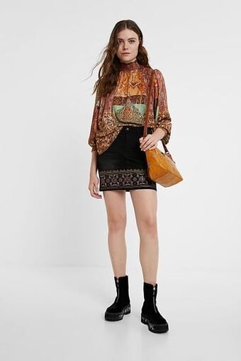 Desigual Boho mini spijkerrok - blue - 24 aanbieding
