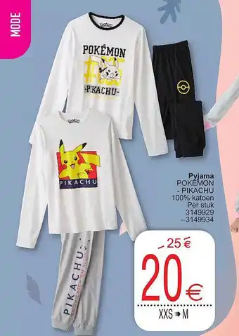 Cora Pyjama pokémon pikachu aanbieding