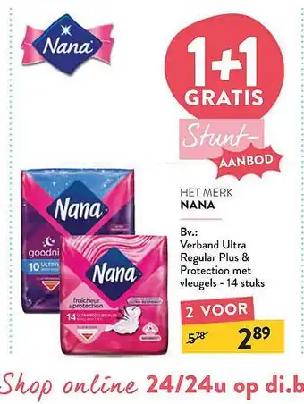 Di Nana verband ultra regular plus & protection met vleugels aanbieding