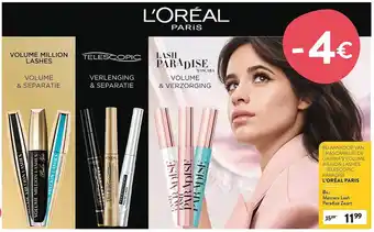 Di L'oréal paris mascara lash paradise zwart aanbieding