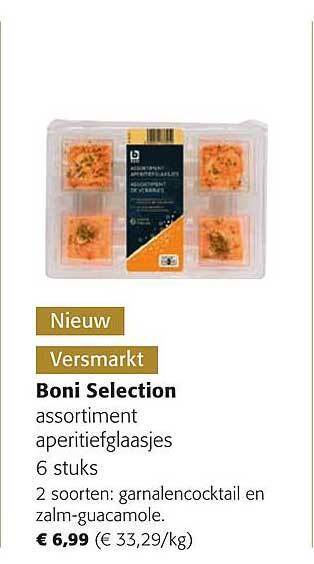 Colruyt Boni selection assortiment aperitiefglaasjes aanbieding